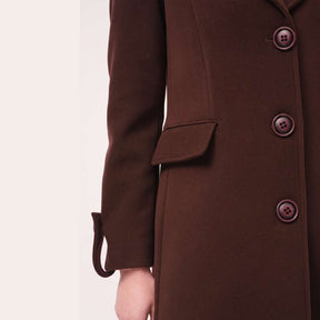 Cristina Barros Woven Overcoat in Brown