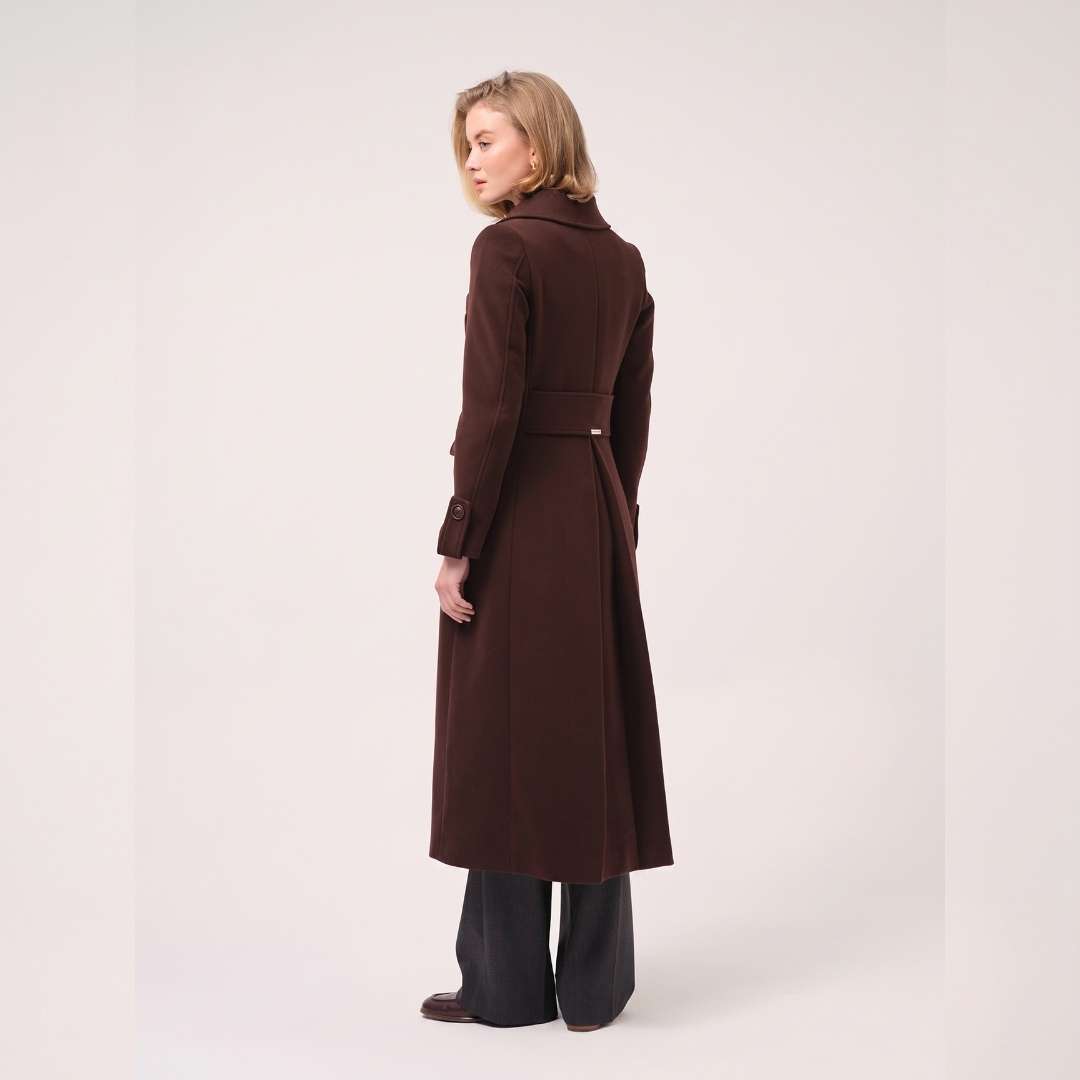 Cristina Barros Woven Overcoat in Brown