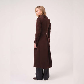 Cristina Barros Woven Overcoat in Brown