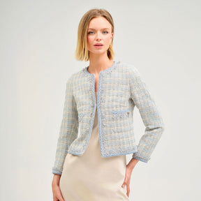 Cristina Barros Women's Tweed Jacket with Round Neckline