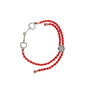 Dapple Equestrian Classic Bracelet in Red Silver