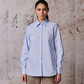 Diega Women's Ceza Shirt in Blue with Pink Stripes