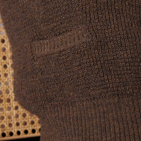 Diega Women's Pelao V-Neck Wool Vest in Dark Brown
