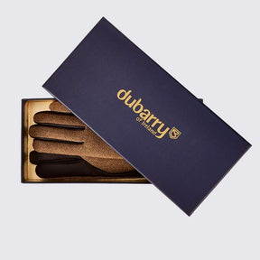 Dubarry Ballycastle Tweed Leather Gloves in Camel Twill