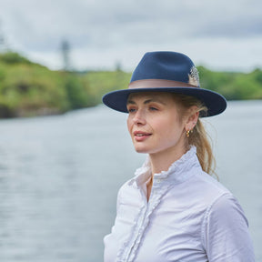 Dubarry Gallagher Fedora Felt Hat in Navy