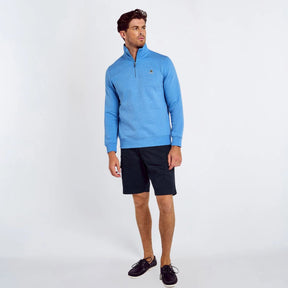 Dubarry Men's Boyce Zip Neck Jumper in Azure Blue