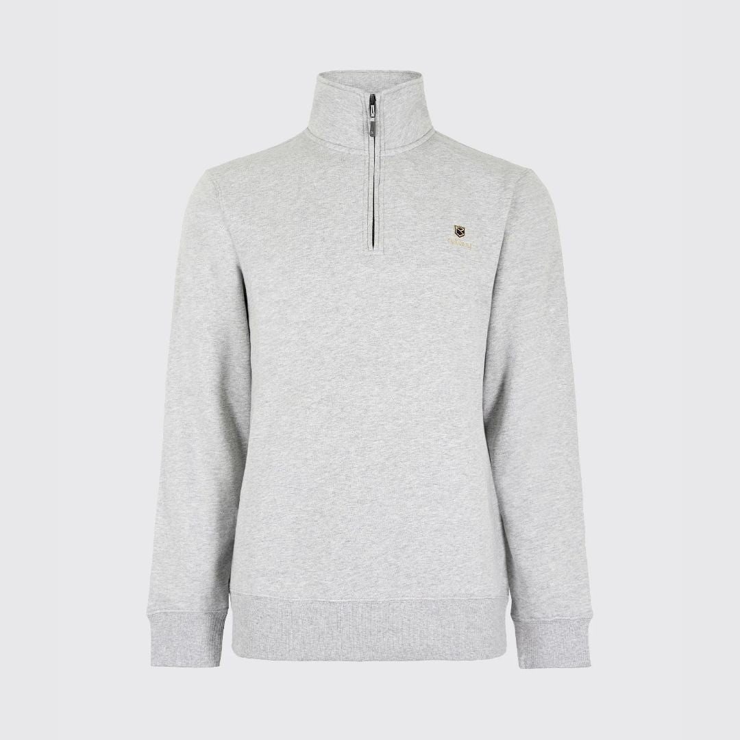 Dubarry Men's Boyce Zip Neck Jumper in Grey Marl