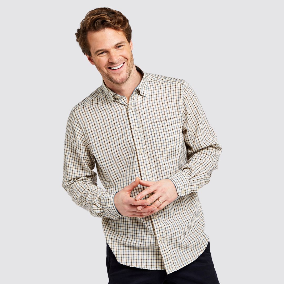 Dubarry Men's Connell Check Shirt in State Blue