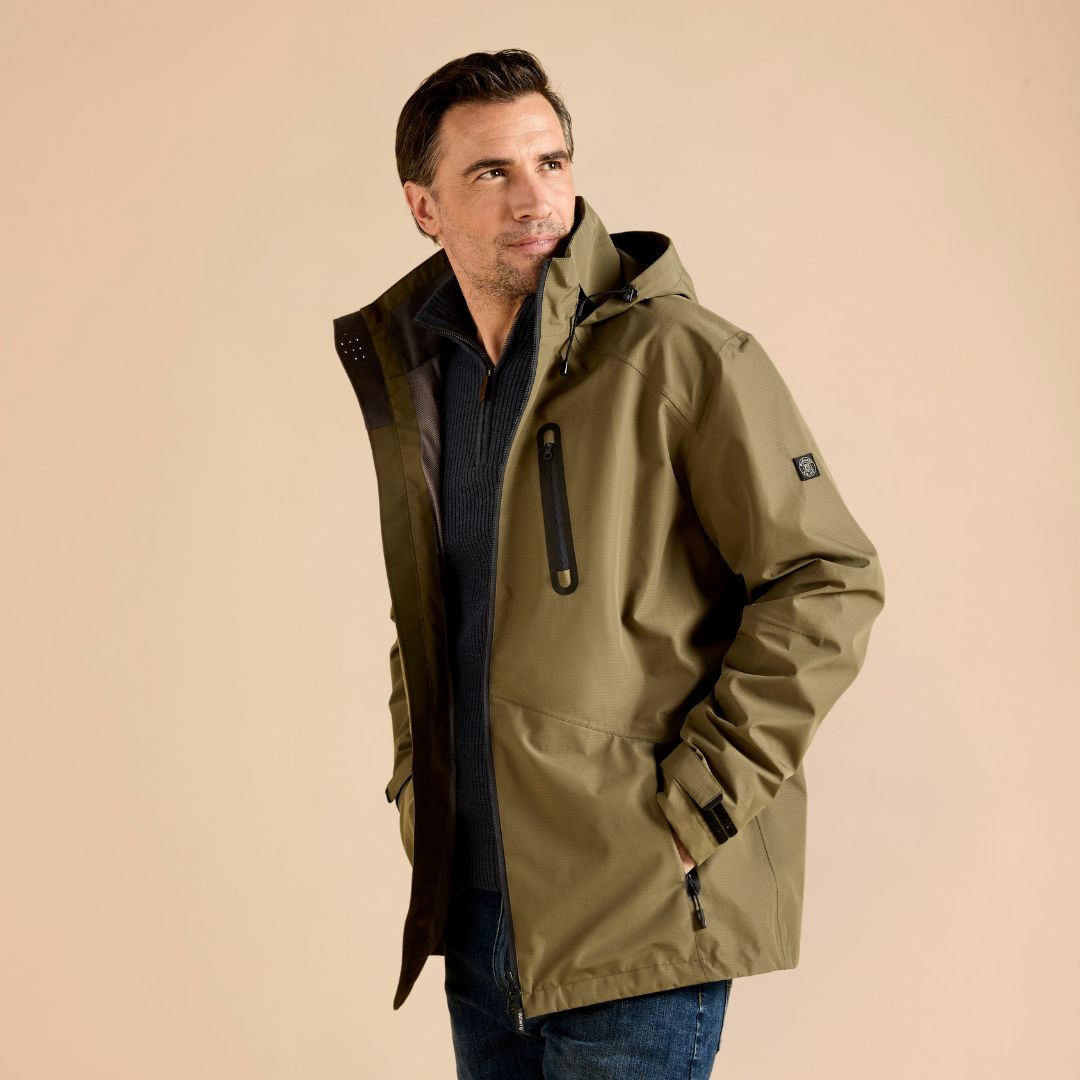 Dubarry Men's Crossbarry Waterproof Jacket in Kelp