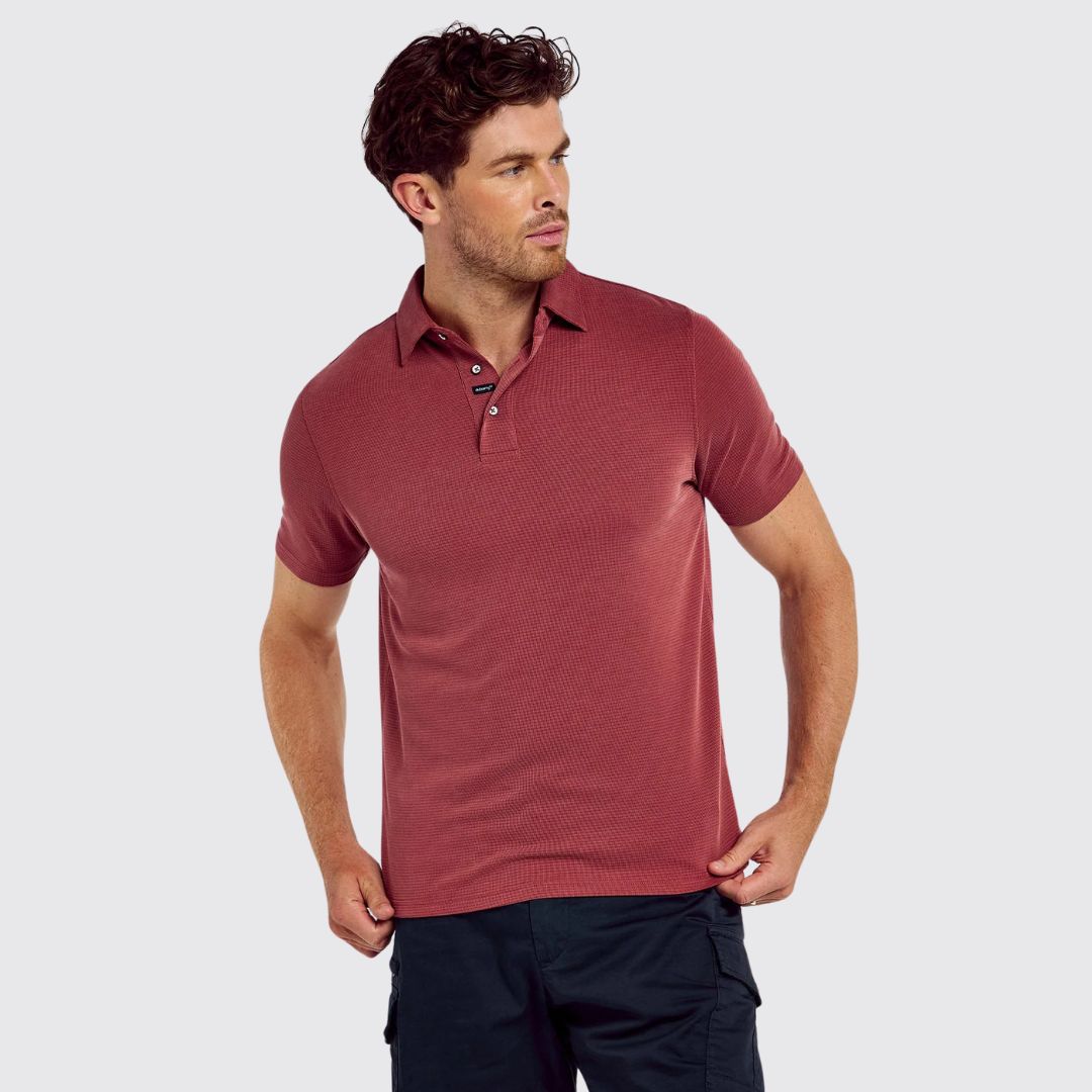 Dubarry Men's Gilligan Tencel™ Modal Polo Shirt in Wine