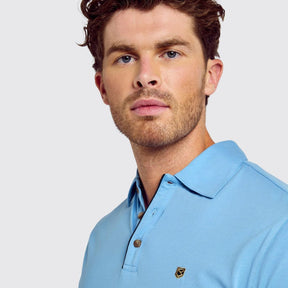 Dubarry Men's Kilmurray Three-Button Polo Shirt in Azure Blue