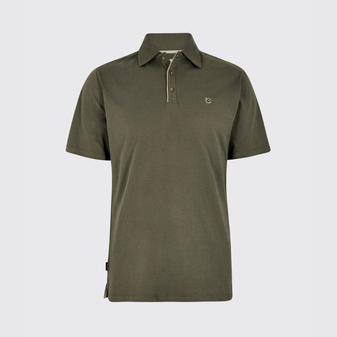 Dubarry Men's Kilmurray Three-Button Polo Shirt in Kelp