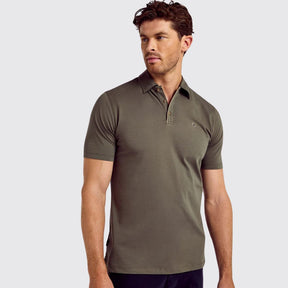 Dubarry Men's Kilmurray Three-Button Polo Shirt in Kelp