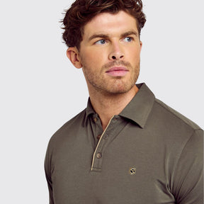 Dubarry Men's Kilmurray Three-Button Polo Shirt in Kelp