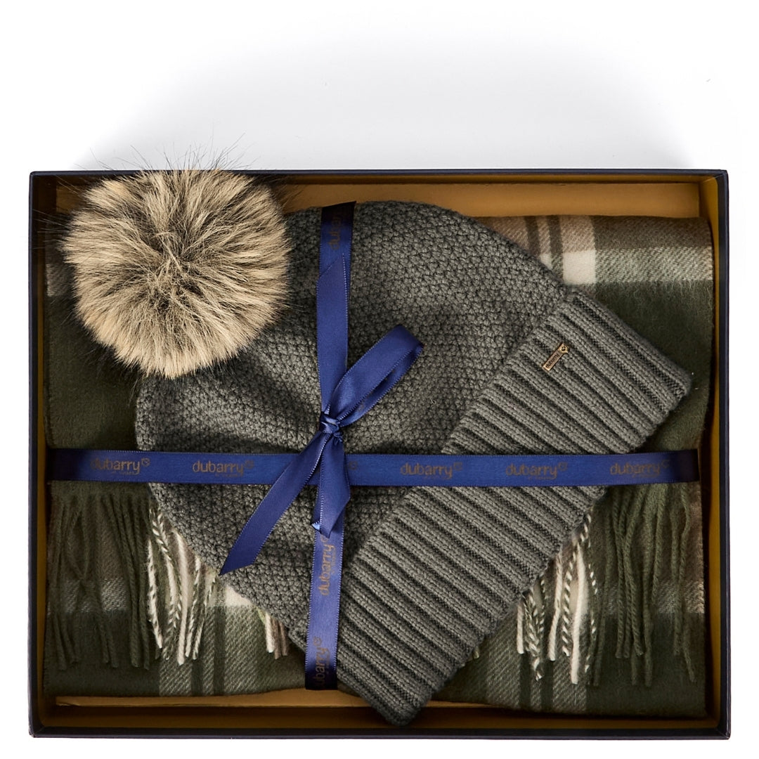 Dubarry Newbawn Hat and Scarf Gift Set in Dusky Green