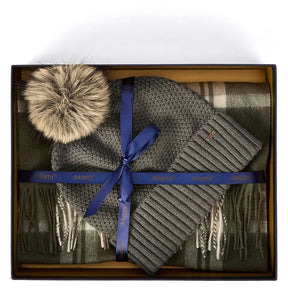 Dubarry Newbawn Hat and Scarf Gift Set in Dusky Green