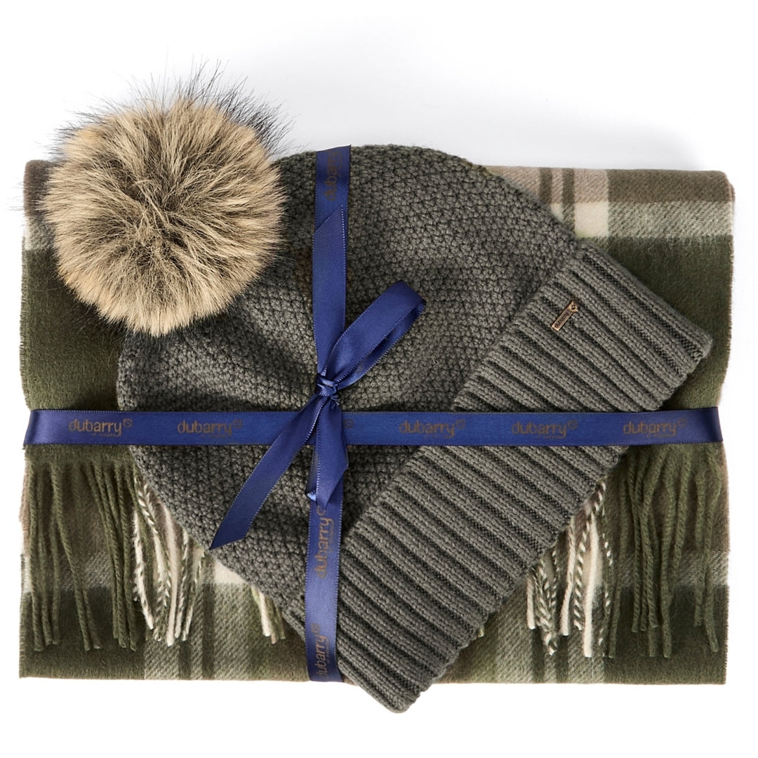 Dubarry Newbawn Hat and Scarf Gift Set in Dusky Green