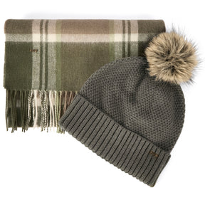 Dubarry Newbawn Hat and Scarf Gift Set in Dusky Green