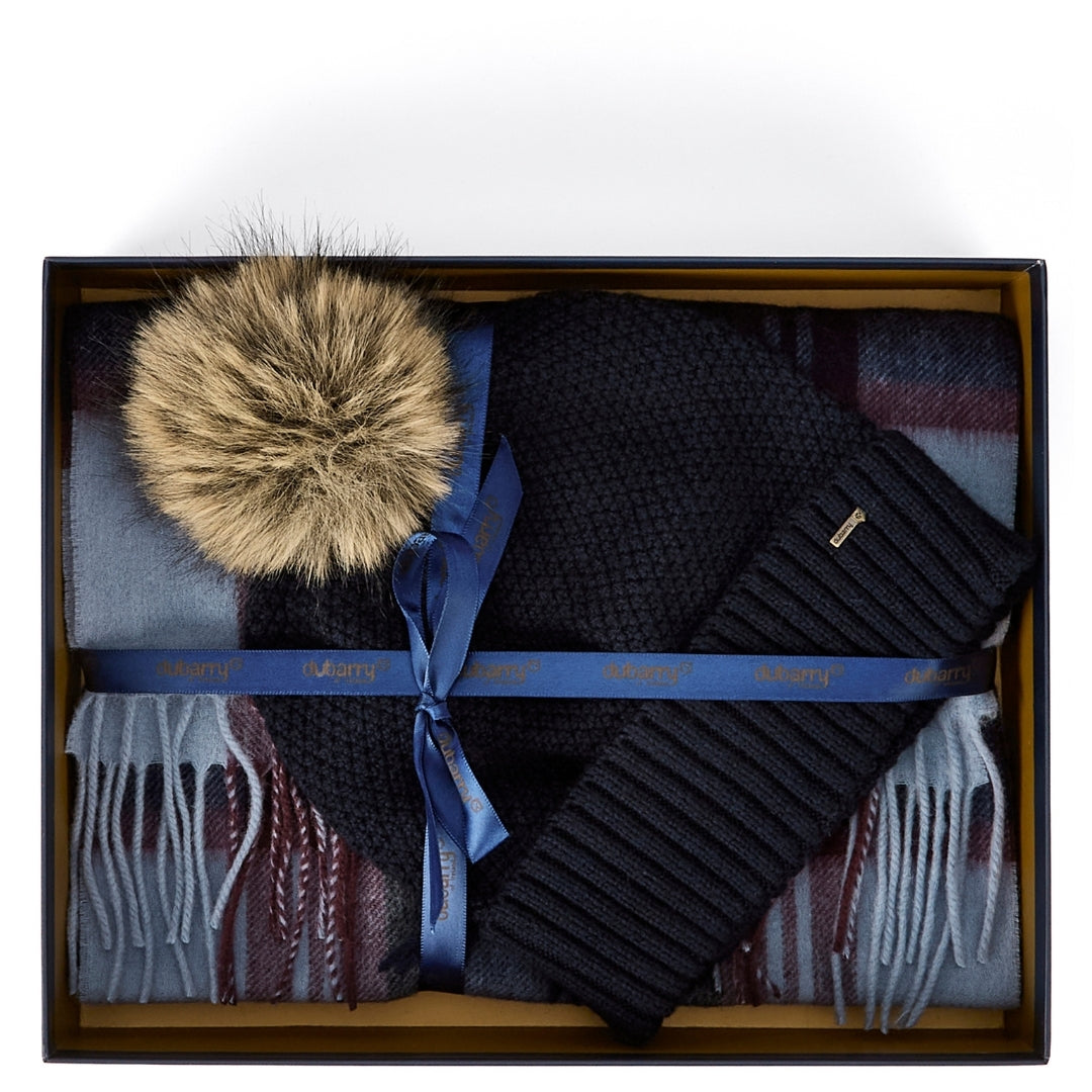 Dubarry Newbawn Hat and Scarf Gift Set in Navy