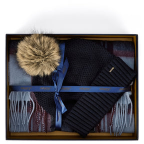 Dubarry Newbawn Hat and Scarf Gift Set in Navy