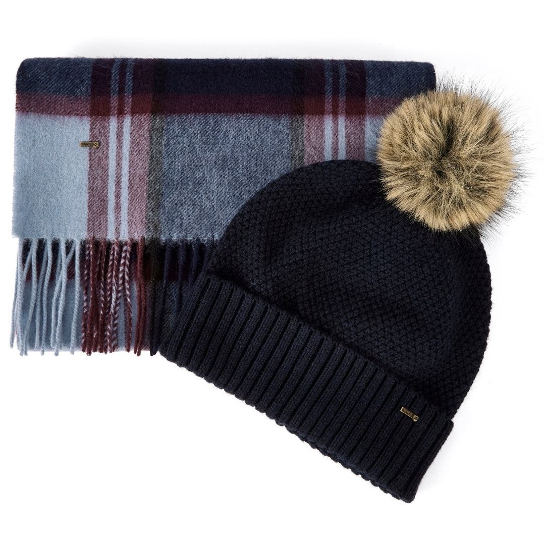 Dubarry Newbawn Hat and Scarf Gift Set in Navy