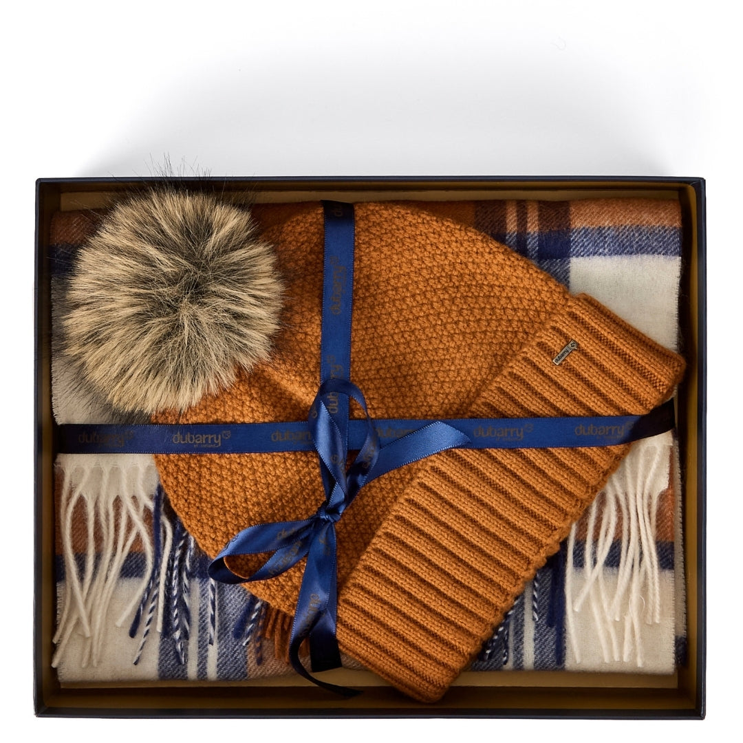 Dubarry Newbawn Hat and Scarf Gift Set in Ochre