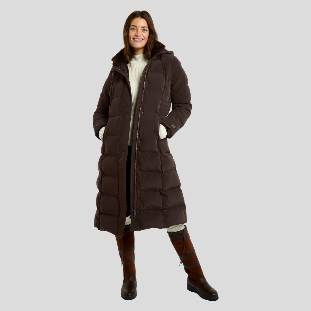 Dubarry Women's Aldborough Full Length Down Jacket in Mahogany