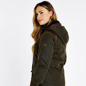 Dubarry Women's Blacklion Waxed Cotton Jacket in Olive