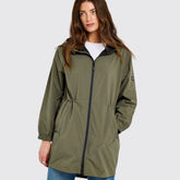 Dubarry Women's Brookside Hooded Rain Mac Coat in Kelp