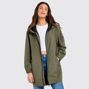 Dubarry Women's Brookside Hooded Rain Mac Coat in Kelp