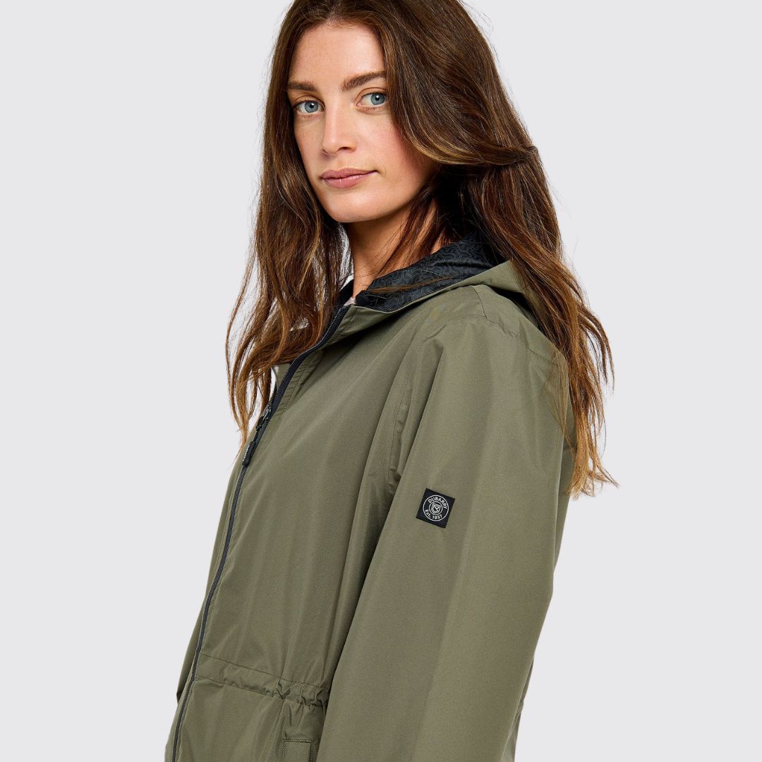 Dubarry Women's Brookside Hooded Rain Mac Coat in Kelp