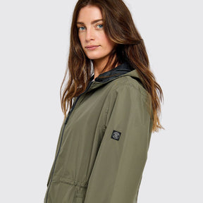 Dubarry Women's Brookside Hooded Rain Mac Coat in Kelp