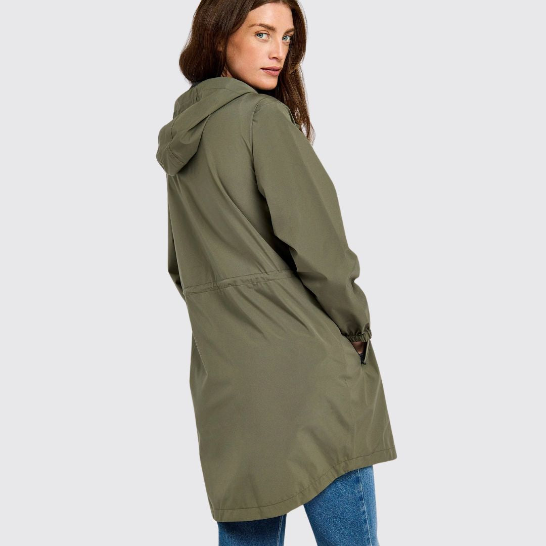 Dubarry Women's Brookside Hooded Rain Mac Coat in Kelp