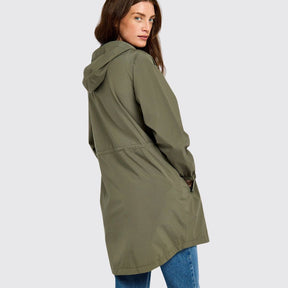 Dubarry Women's Brookside Hooded Rain Mac Coat in Kelp