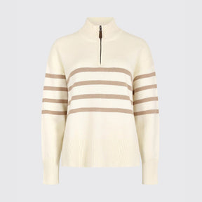 Dubarry Women's Fonthill Zip Neck Jumper in Oyster