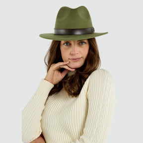 Dubarry Women's Hawswood Felt Fedora in Olive