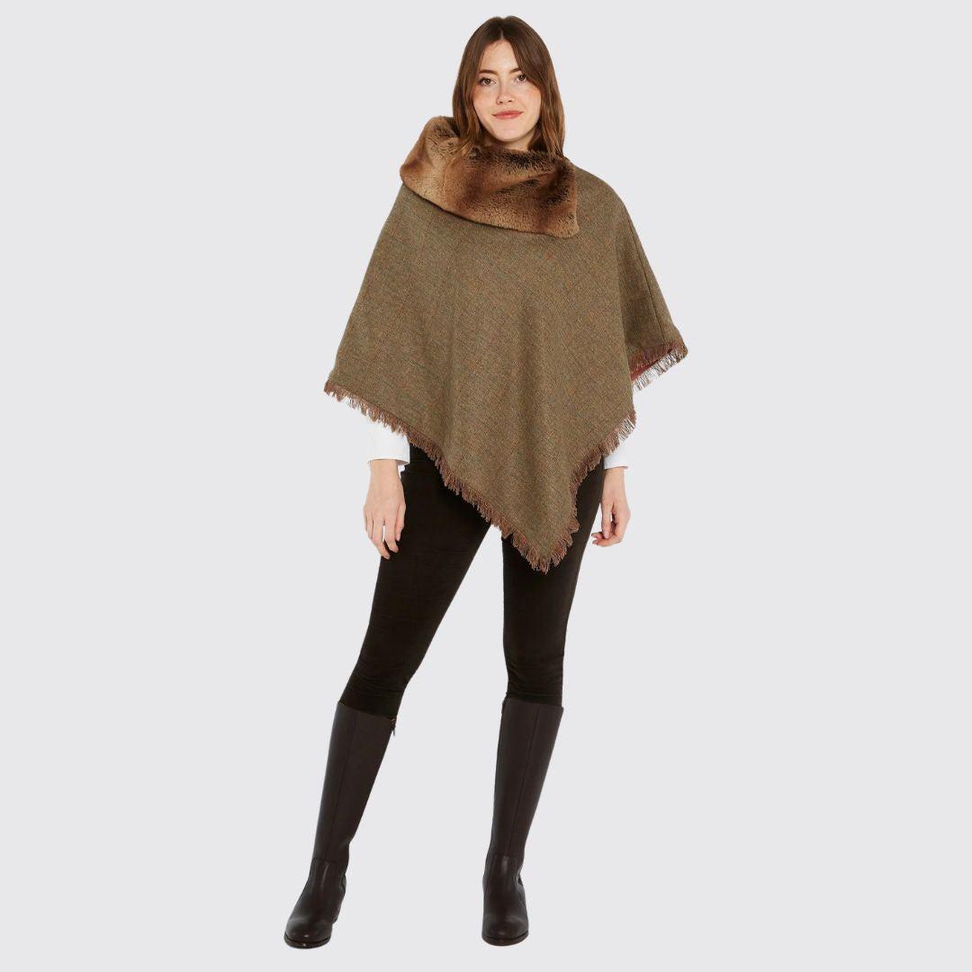 Dubarry Women's Silverfir Tweed Poncho in Burren