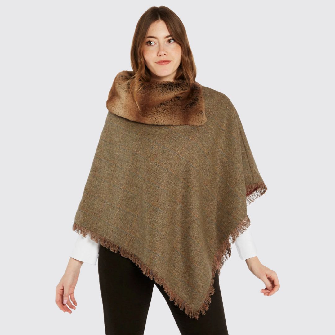 Dubarry Women's Silverfir Tweed Poncho in Burren