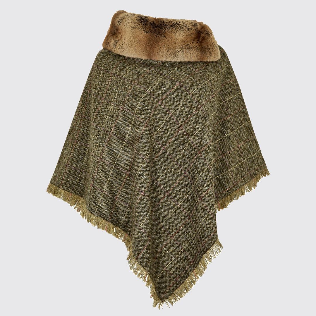 Dubarry Women's Silverfir Tweed Poncho in Thistle