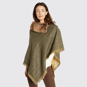 Dubarry Women's Silverfir Tweed Poncho in Thistle