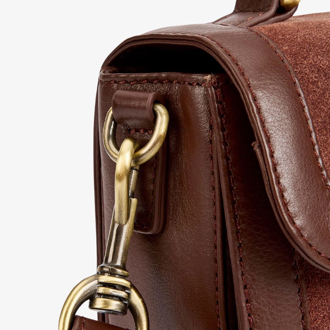 Dubarry Eadestown Structured Suede and Leather Handbag in Cedar