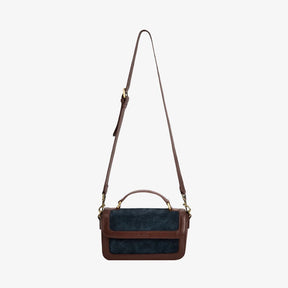 Dubarry Eadestown Structured Suede and Leather Handbag in Navy