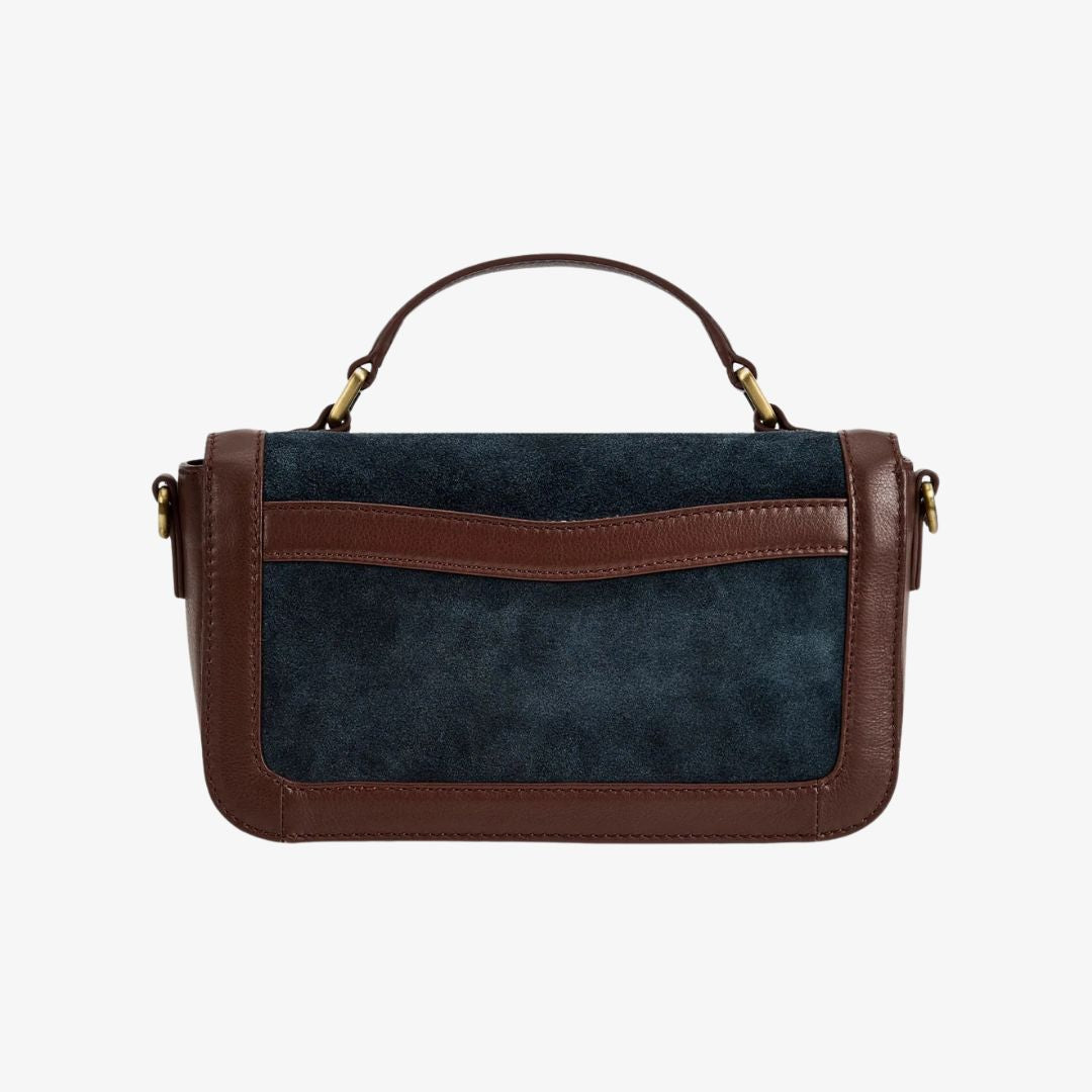 Dubarry Eadestown Structured Suede and Leather Handbag in Navy