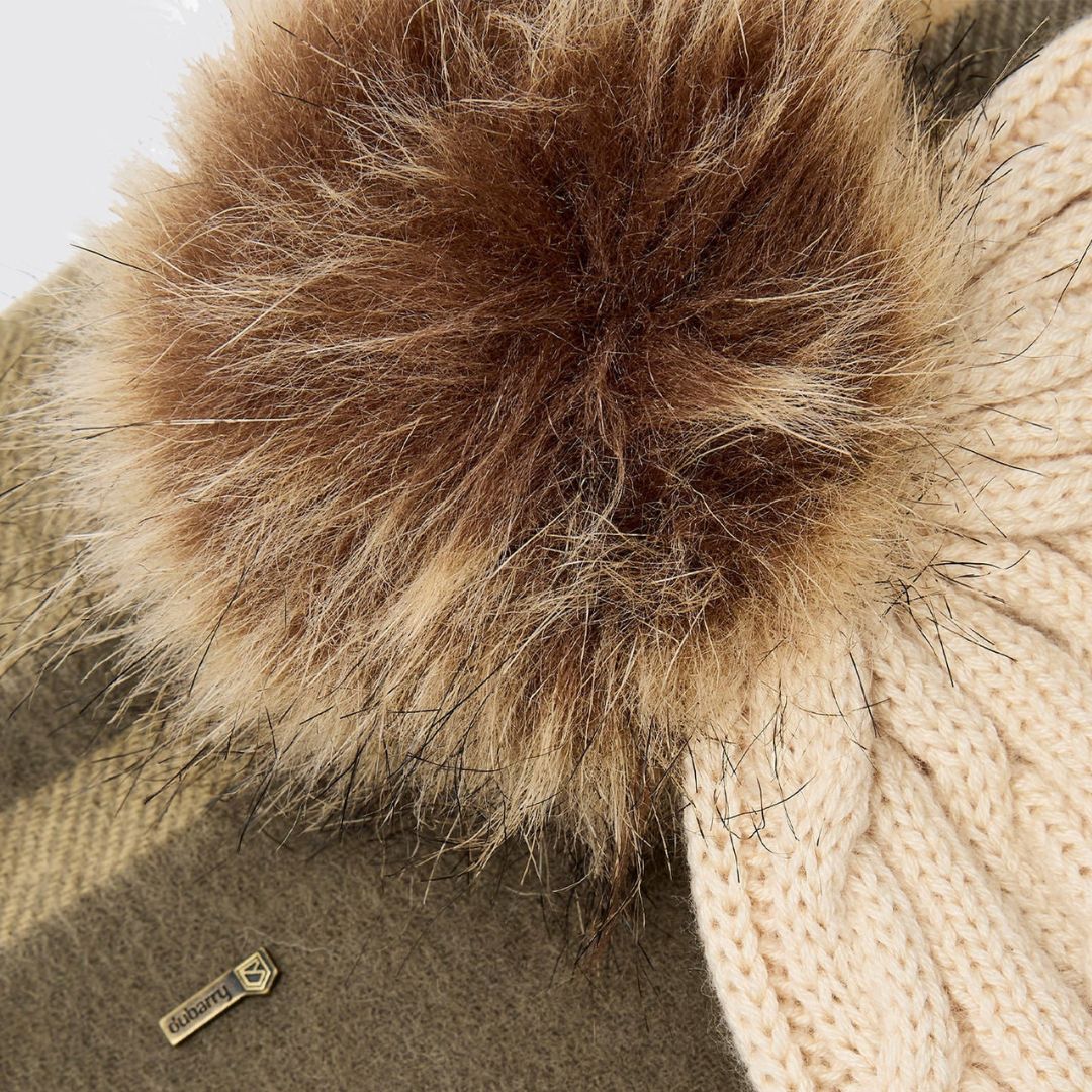 Dubarry Foley Matching Bobble Hat and Scarf Gift Set in Dusky Green