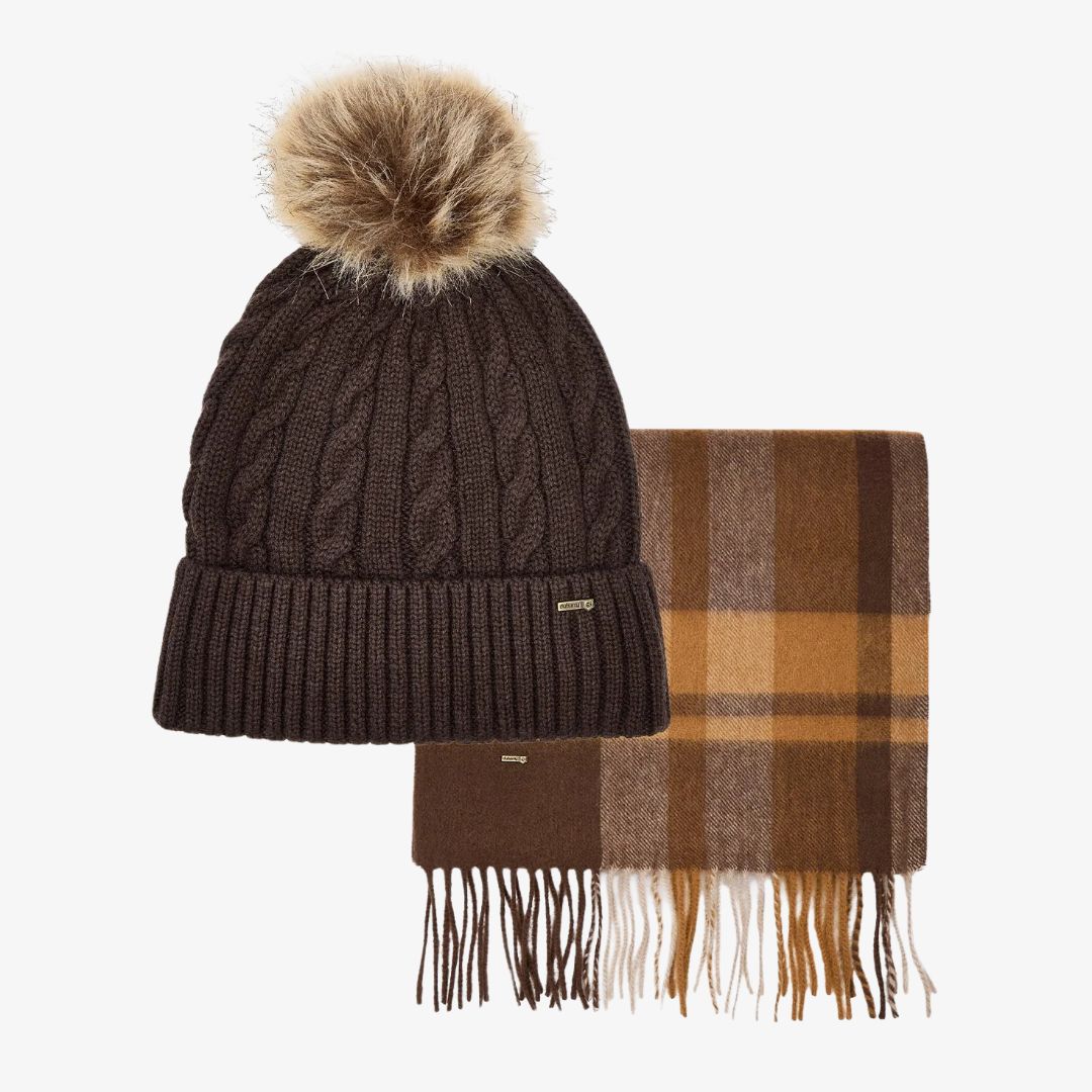 Dubarry Foley Matching Hat and Scarf Gift Set in Elk
