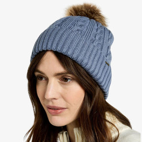 Dubarry Forester Knitted Bobble Hat in Indigo