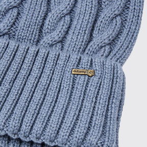 Dubarry Forester Knitted Bobble Hat in Indigo