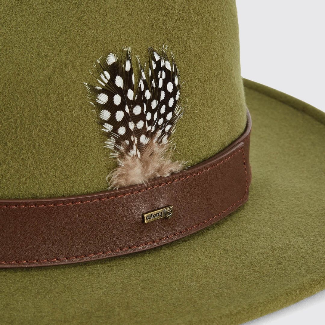 Dubarry Gallagher Felt Fedora Hat in Olive