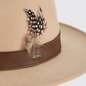 Dubarry Gallagher Felt Fedora Hat in Sand