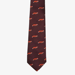 Dubarry Kavanagh Silk Fox Motif Tie in Merlot